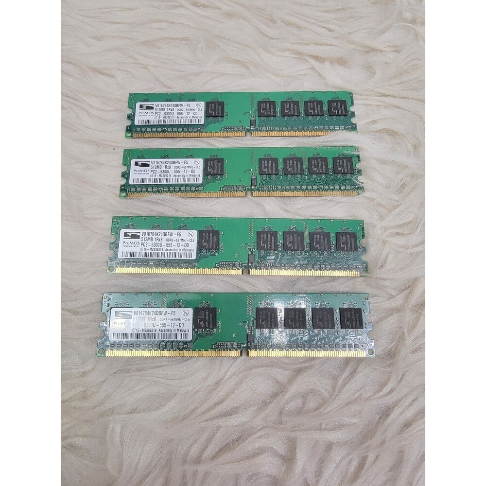 4 Sticks Samsung/HP RAM DDR2- 667MHz 512MB Desktop PC